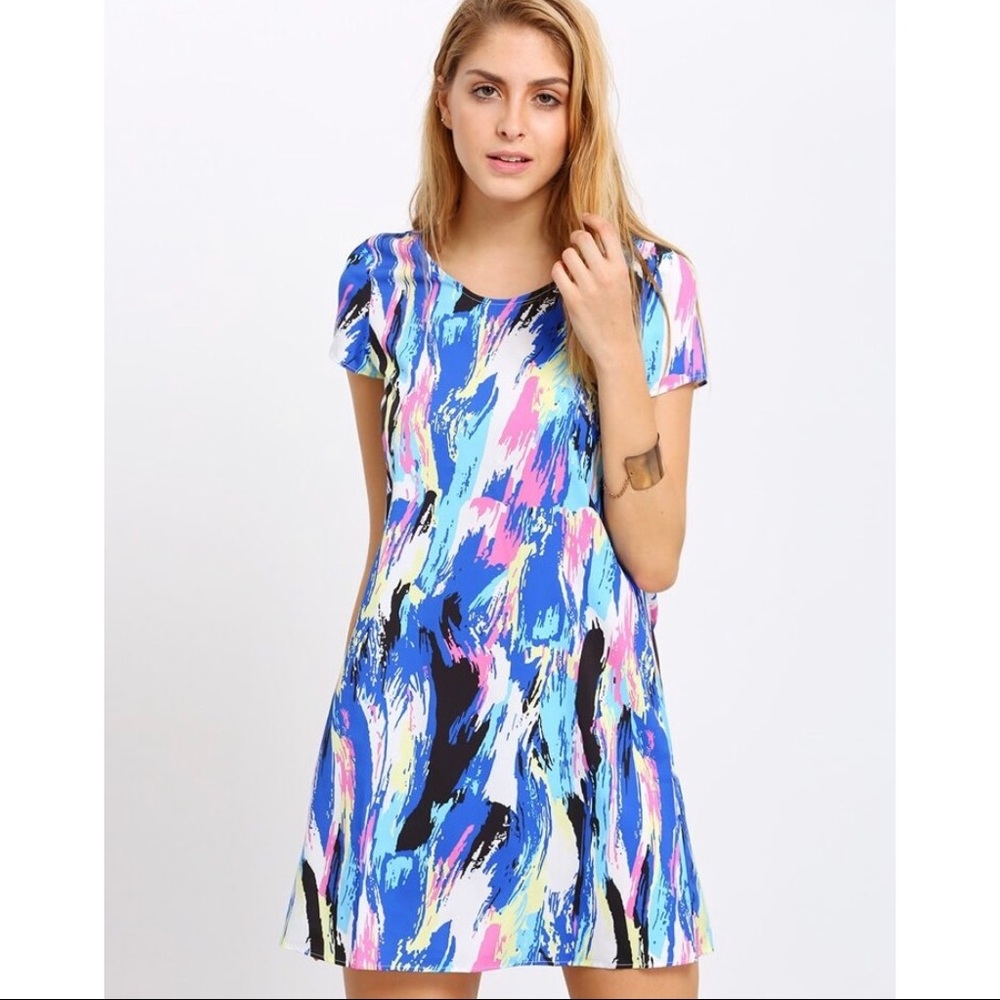 Abstract print shift Dress